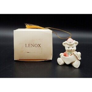 Lenox Teddy Bear Stocking Ornament Red Jacket Hat Possible Personalization
